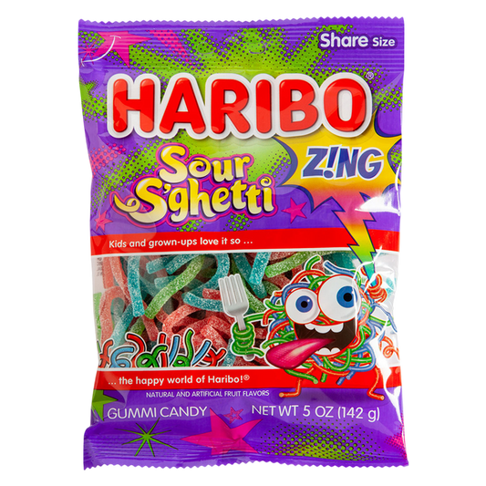 Haribo Sour S'ghetti Gummi Candy 5oz