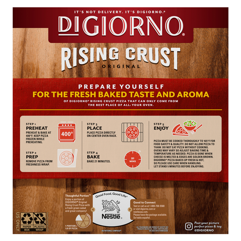 DiGiorno Frozen Rising Crust Pepperoni Pizza, 27.5oz