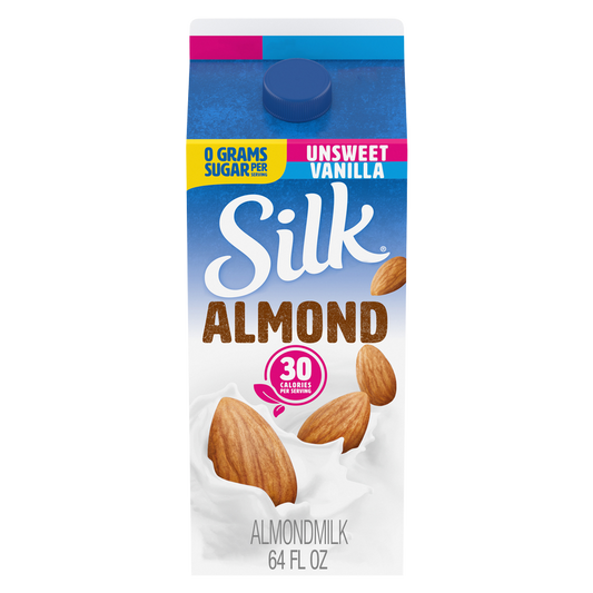 Silk Unsweetened Vanilla Almond Milk 1/2 Gallon