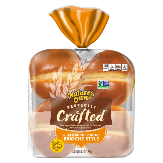 Nature's Own Perfectly Crafted Frozen Brioche Style Hamburger Buns - 8ct/18oz