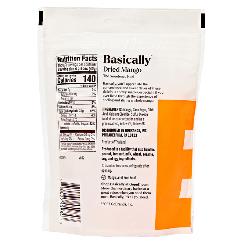 Basically, Dried Sweetened Mango 4.5oz
