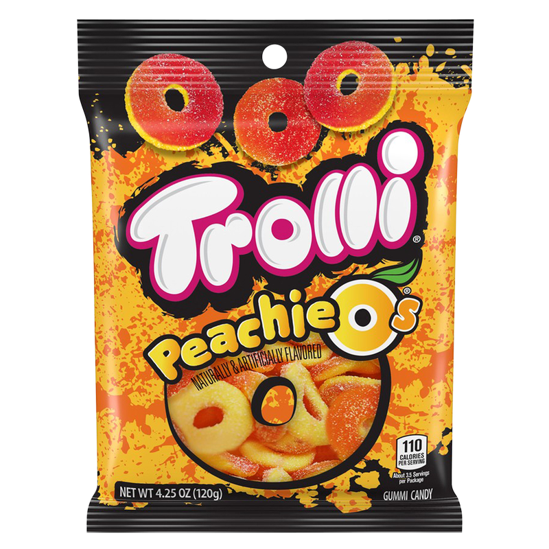 Trolli Peachie Os Gummy Candy 4.25oz