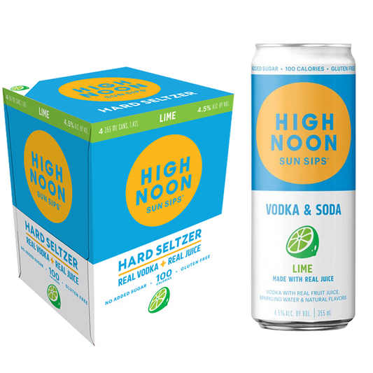 High Noon Lime Vodka Hard Seltzer 4pk 12oz Cans 4.5% ABV