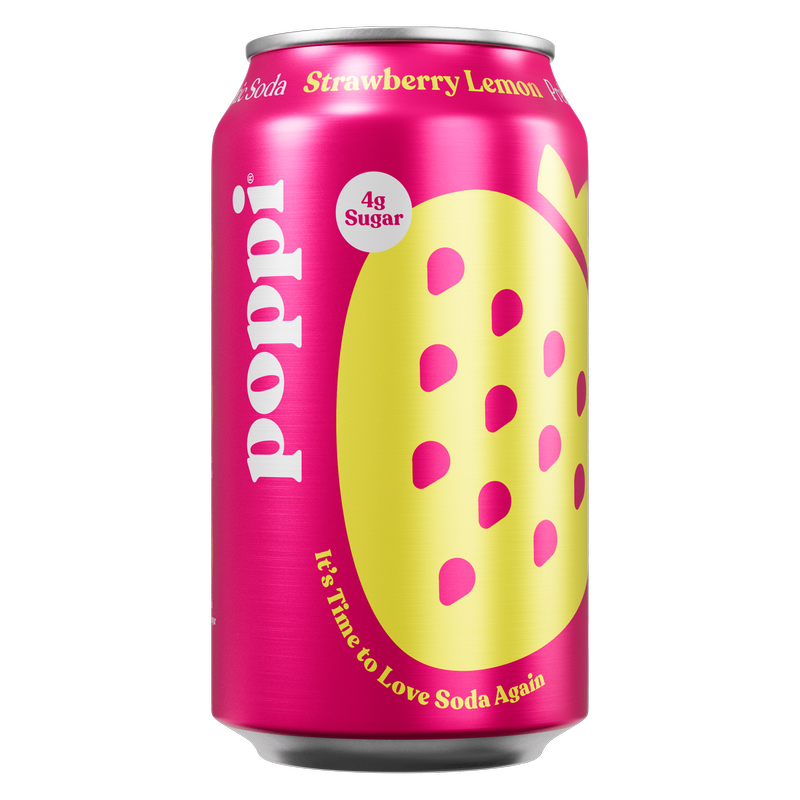 Poppi Prebiotic Soda Strawberry Lemon 12oz Can