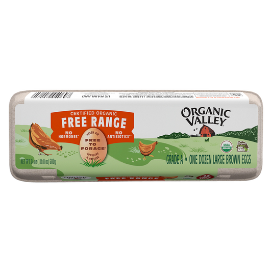 Organic Valley Grade A Free Range Large Brown Eggs - 12ct