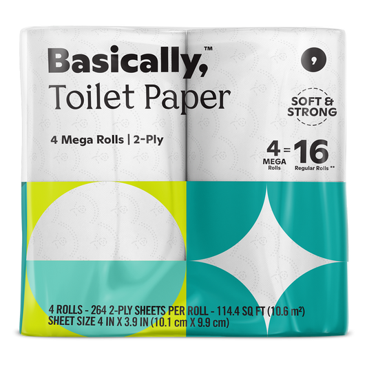 Basically, 4ct Large Roll Soft Toilet Paper