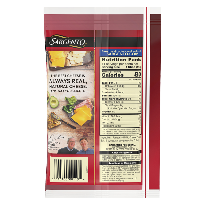 Sargento Natural Sharp Cheddar Cheese Slices - 11ct/8oz