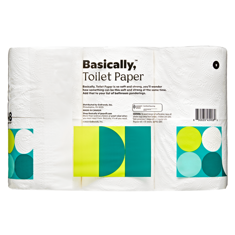 Basically, 12ct Large Roll Soft Toilet Paper