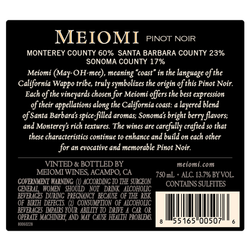 Meiomi Pinot Noir 750ml