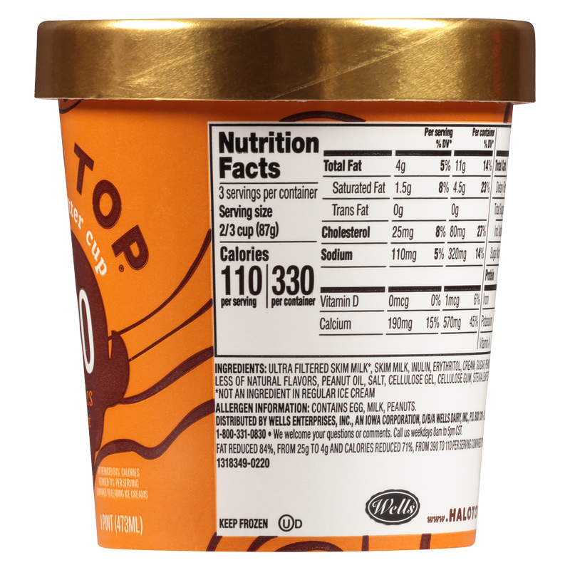 Halo Top Peanut Butter Cup Ice Cream Pint