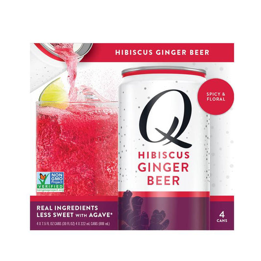 Q Drinks Hibiscus Ginger Beer 4pk 7.5 oz