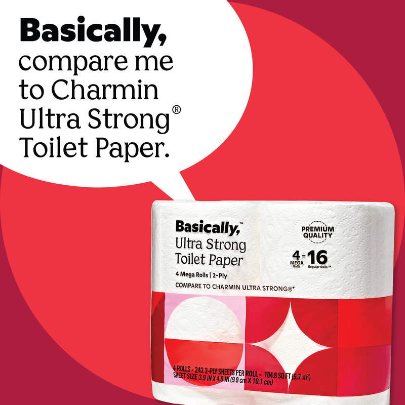 Basically, 4ct Ultra Strong Toilet Paper