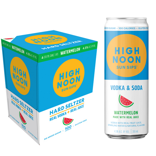 High Noon Watermelon Vodka Hard Seltzer 4pk 12oz Cans 4.5% ABV