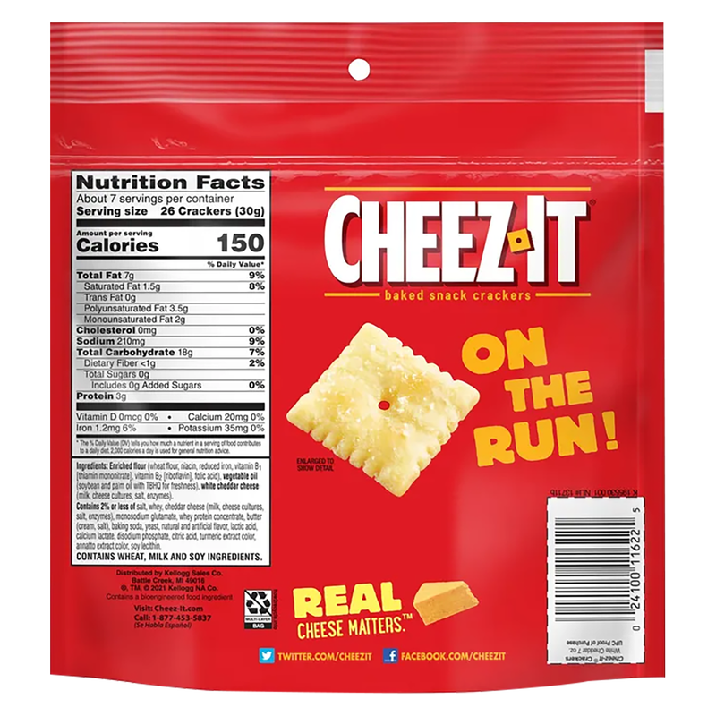 Cheez-It White Cheddar Snack Crackers 7oz