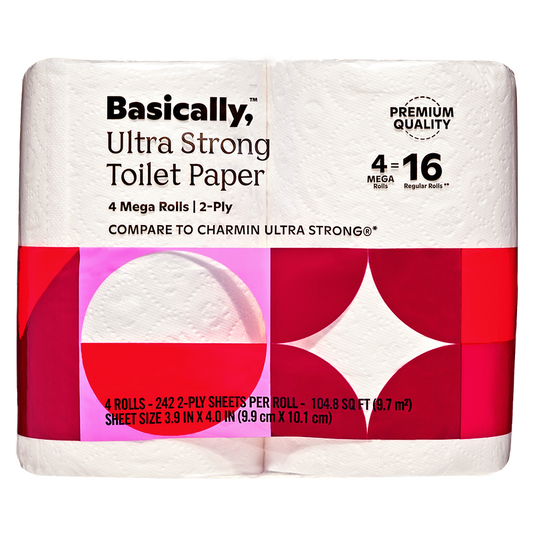 Basically, 4ct Ultra Strong Toilet Paper