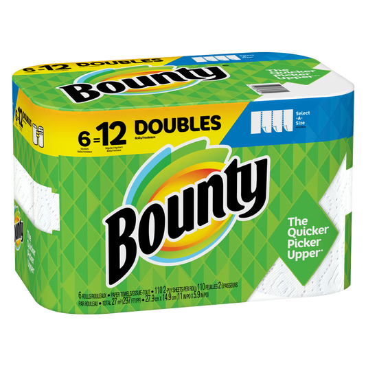 Bounty Select-A-Size Paper Towels, Double Rolls 6ct