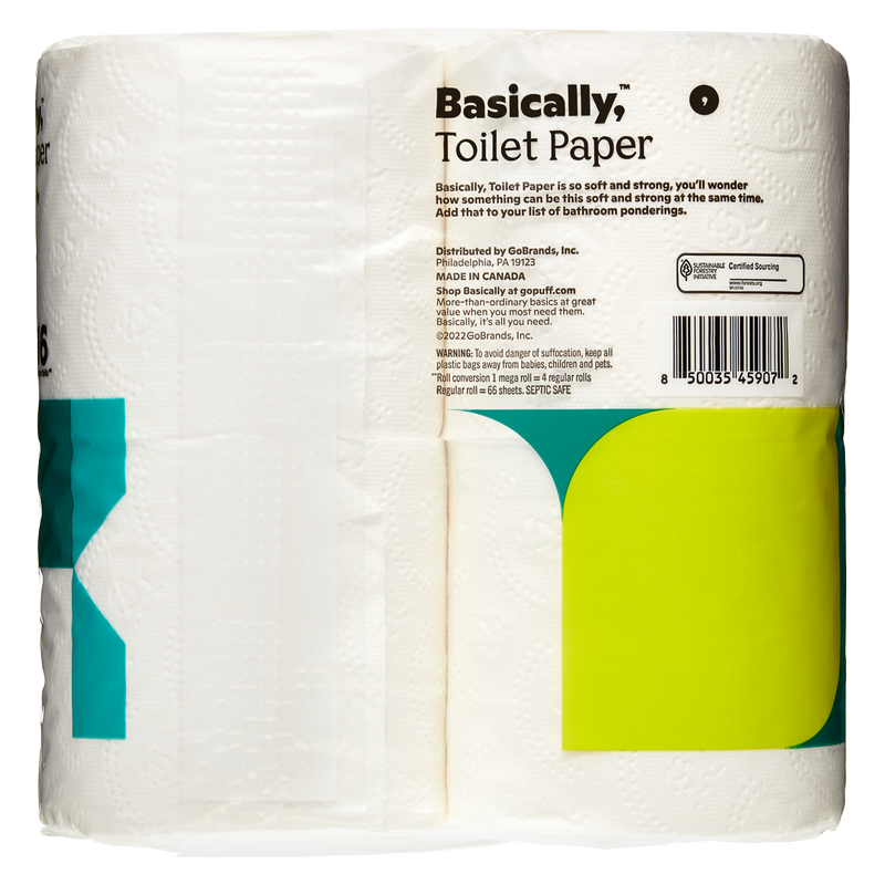 Basically, 4ct Large Roll Soft Toilet Paper